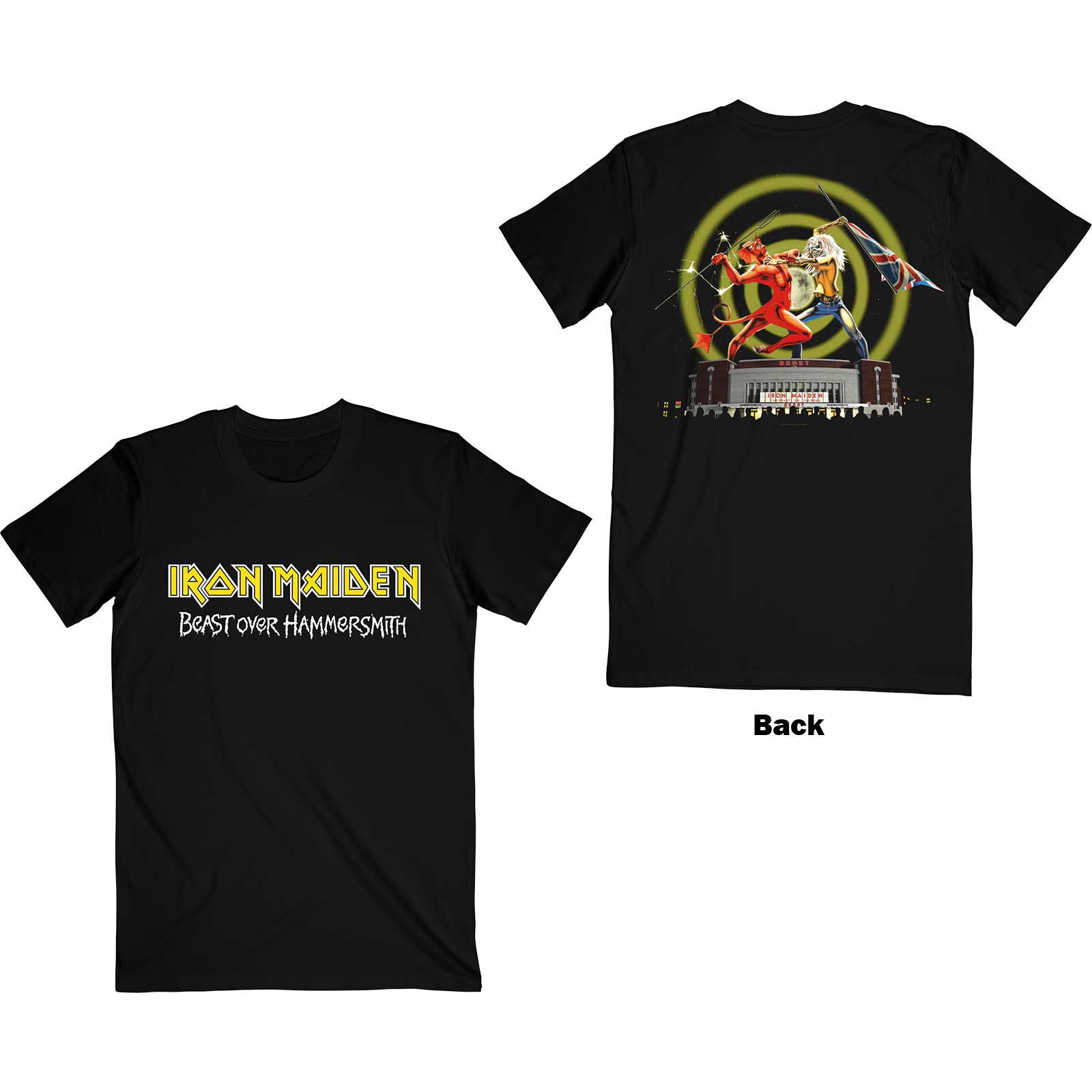 Tričko Iron Maiden - Beast Over Hammersmith Eddie & Devil, Unisex,Čierna,S