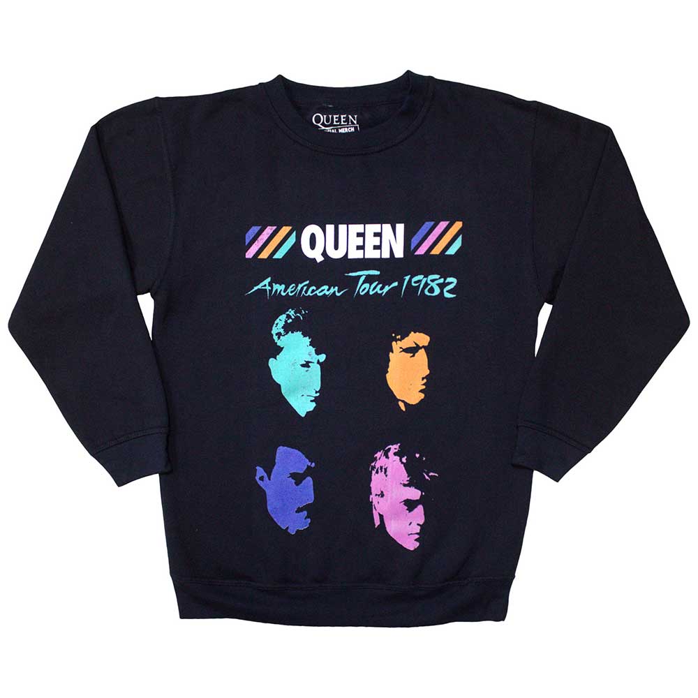 Crewneck Queen - American Tour 1982, Unisex,Modrá,XXL