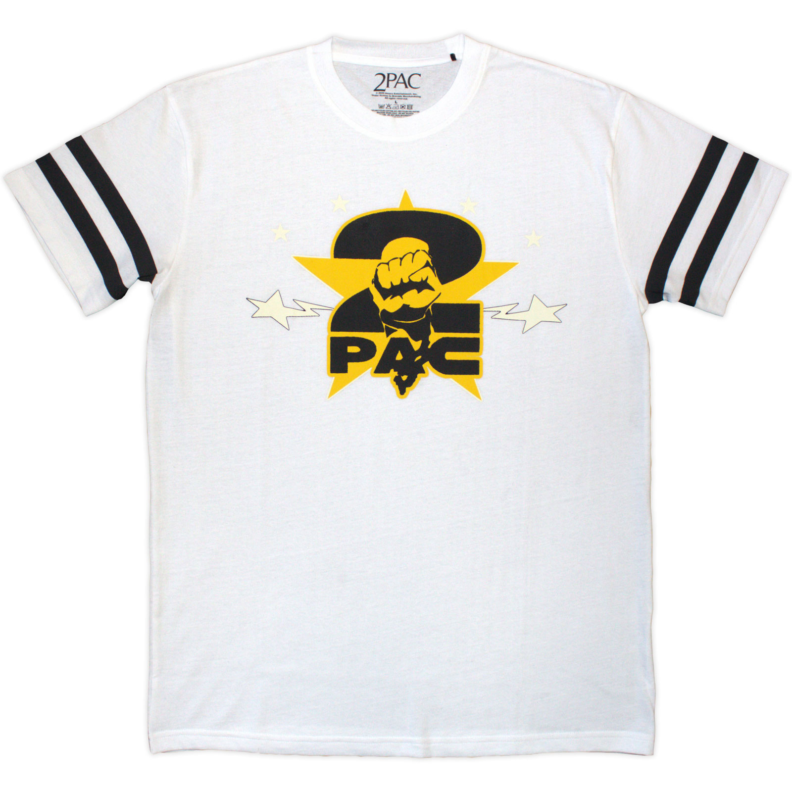 Tričko 2Pac - Stars Logo, Unisex,Biela,XXL