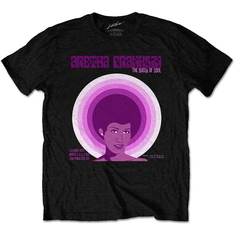 Tričko Aretha Franklin - Fillmore West '71, Unisex,Čierna,XXL