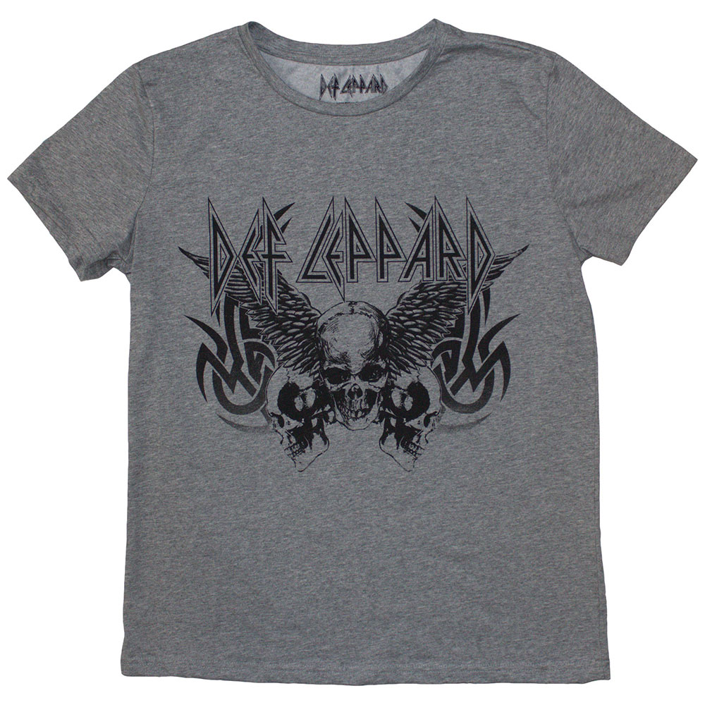 Tričko Def Leppard - Tribal Skull, Žena,Šedá,L