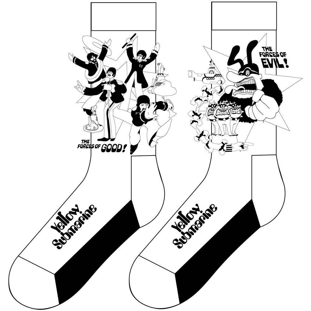 Ponožky The Beatles - Good V Evil, Unisex,Biela,UK 7 - 11