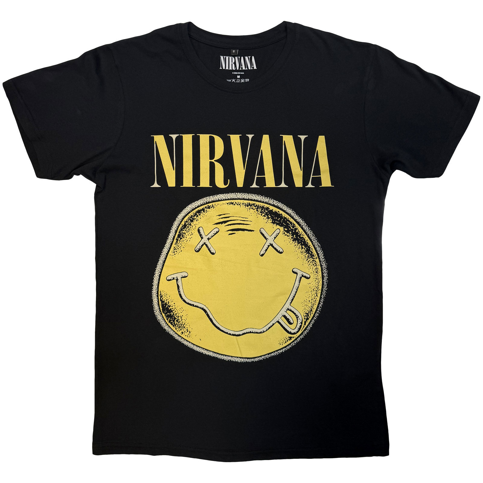 Tričko Nirvana - Happy Face Infill Distressed, Unisex,Čierna,XXL