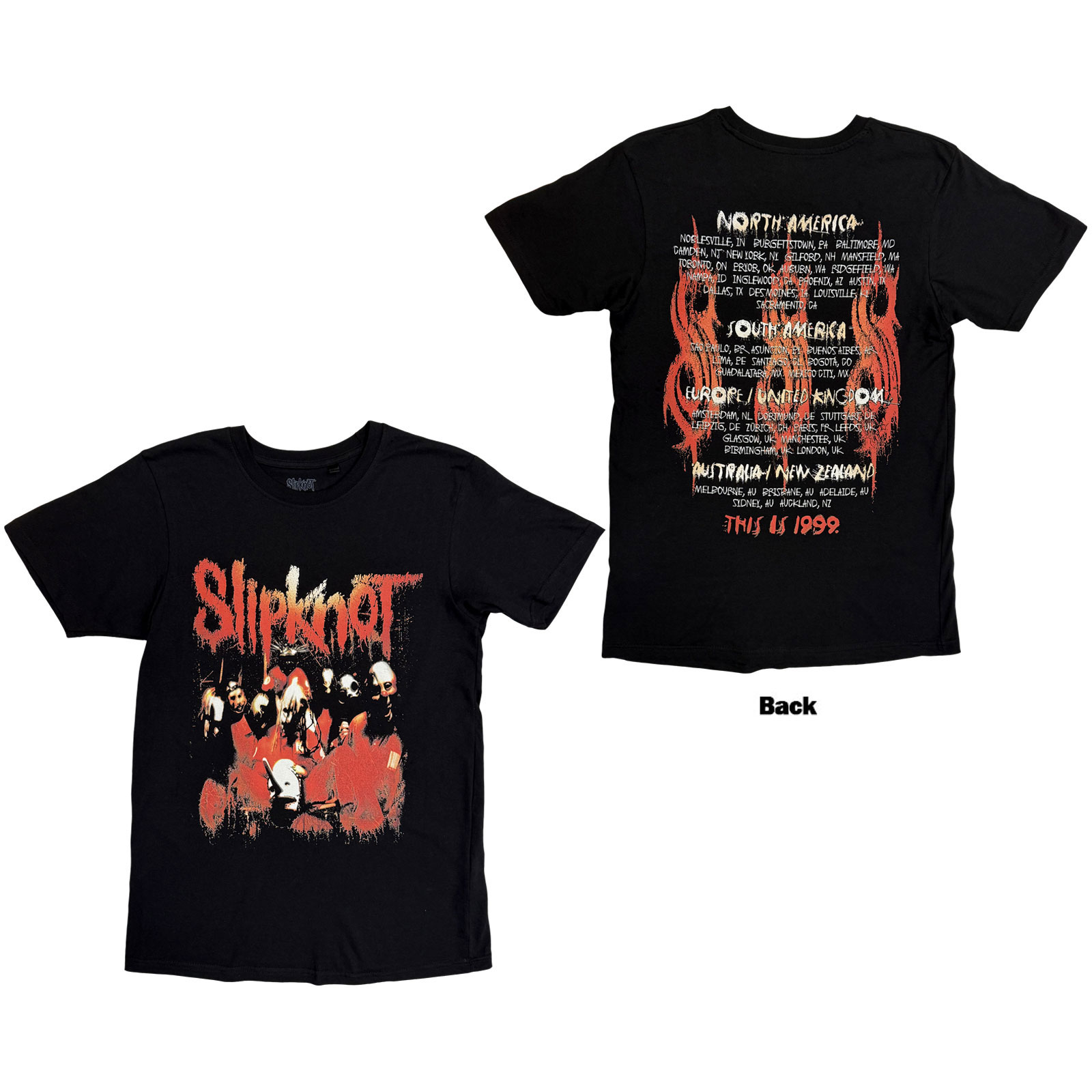 Tričko Slipknot - North American Tour '99, Unisex,Čierna,XXL