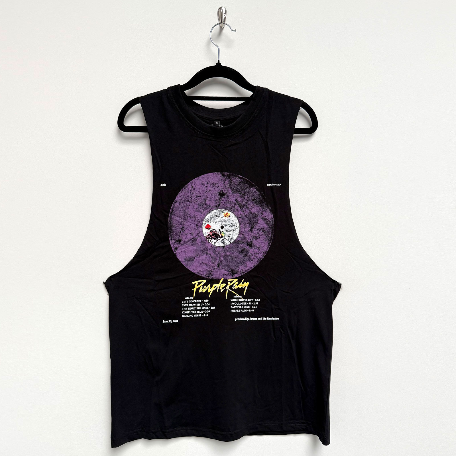 Tielko Prince - Purple Rain Disc, Unisex,Čierna,XL