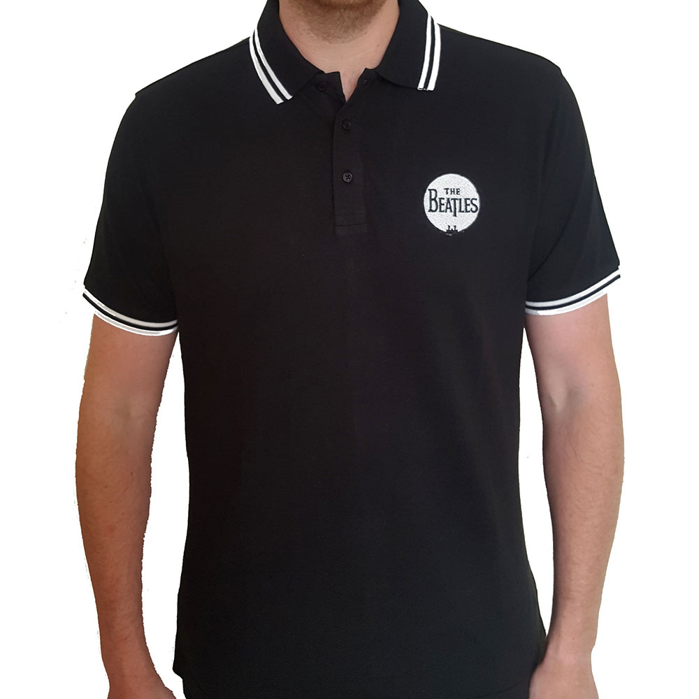 Polokošeľa The Beatles - Drum Logo, Unisex,Čierna,XL