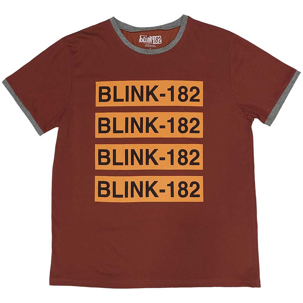 Tričko Blink 182 - Logo Repeat, Unisex,Červená,XXL