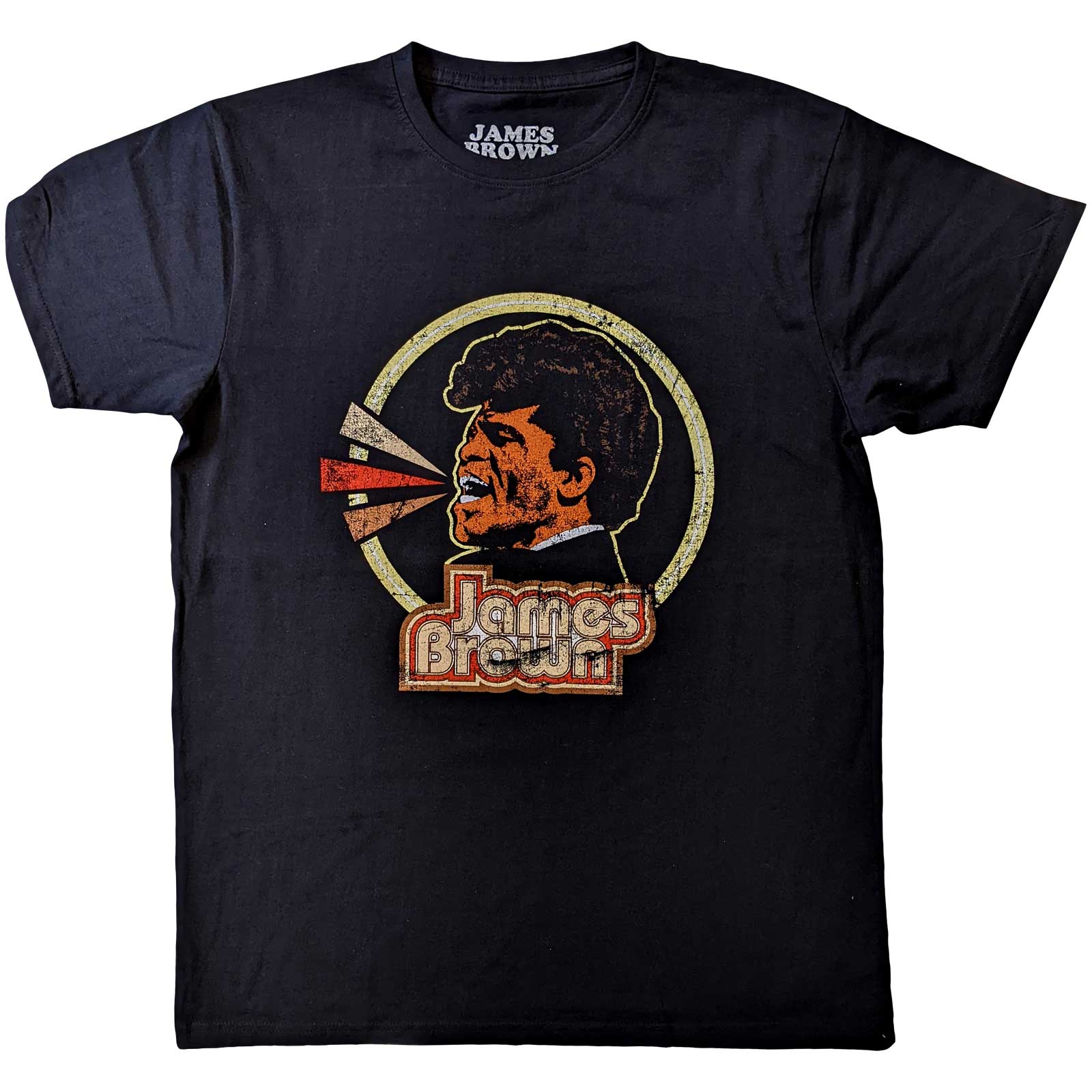 Tričko James Brown - Circle & Logo, Unisex,Čierna,XXL