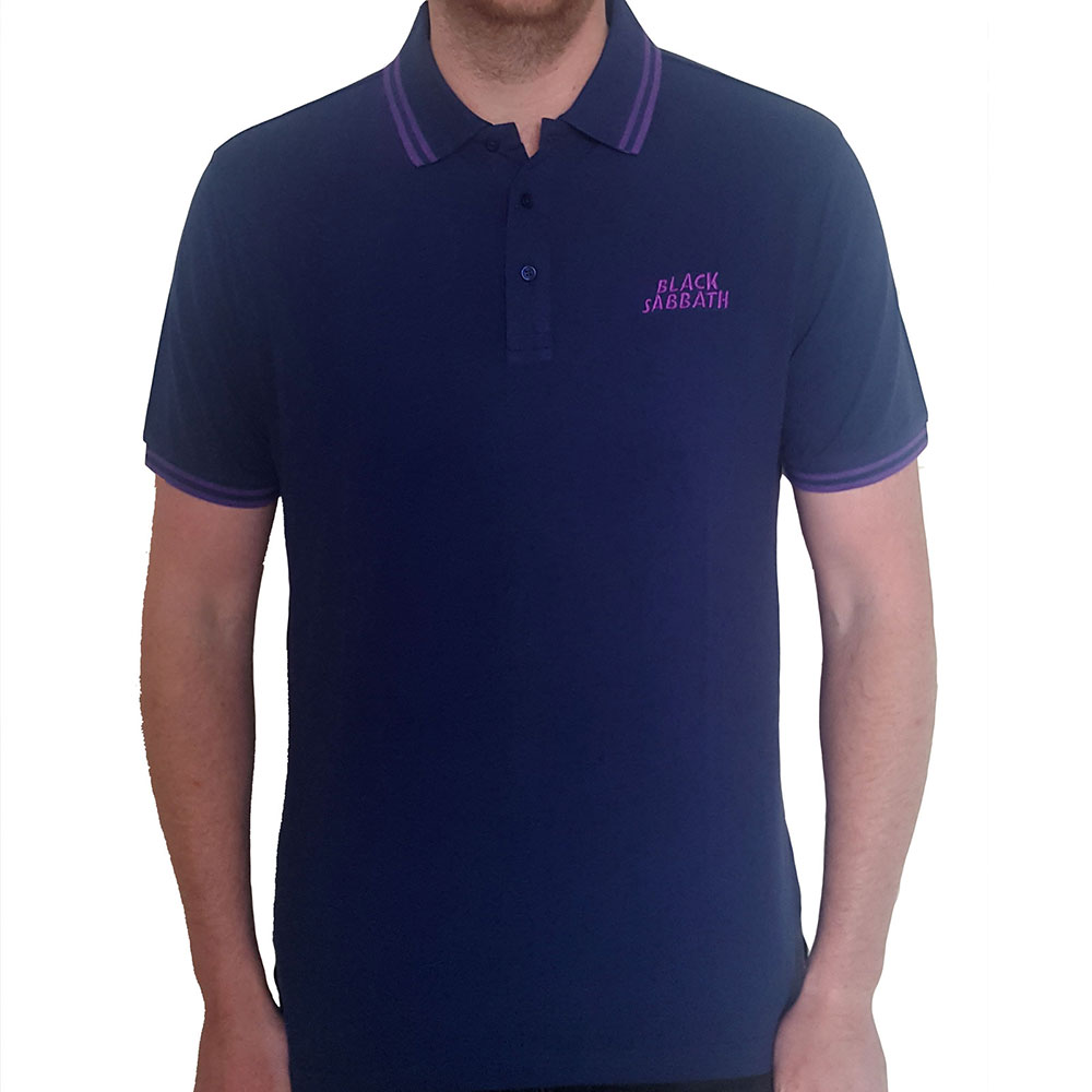 Polokošeľa Black Sabbath - Wavy Logo, Unisex,Modrá,L
