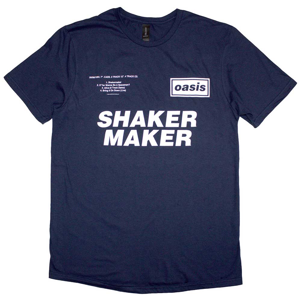 Tričko Oasis - Shakermaker Tracklisting, Unisex,Modrá,XXL