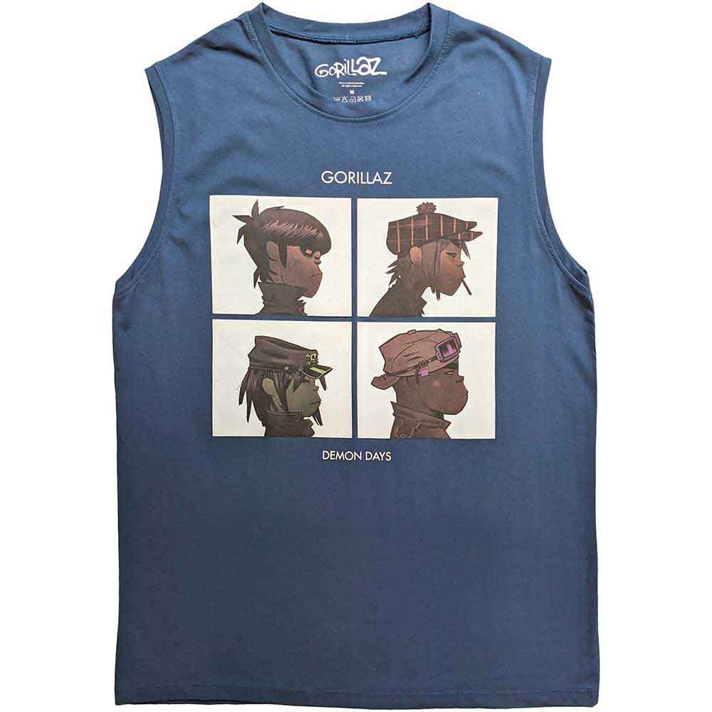 Tielko Gorillaz - Demon Days, Unisex,Modrá,XXL