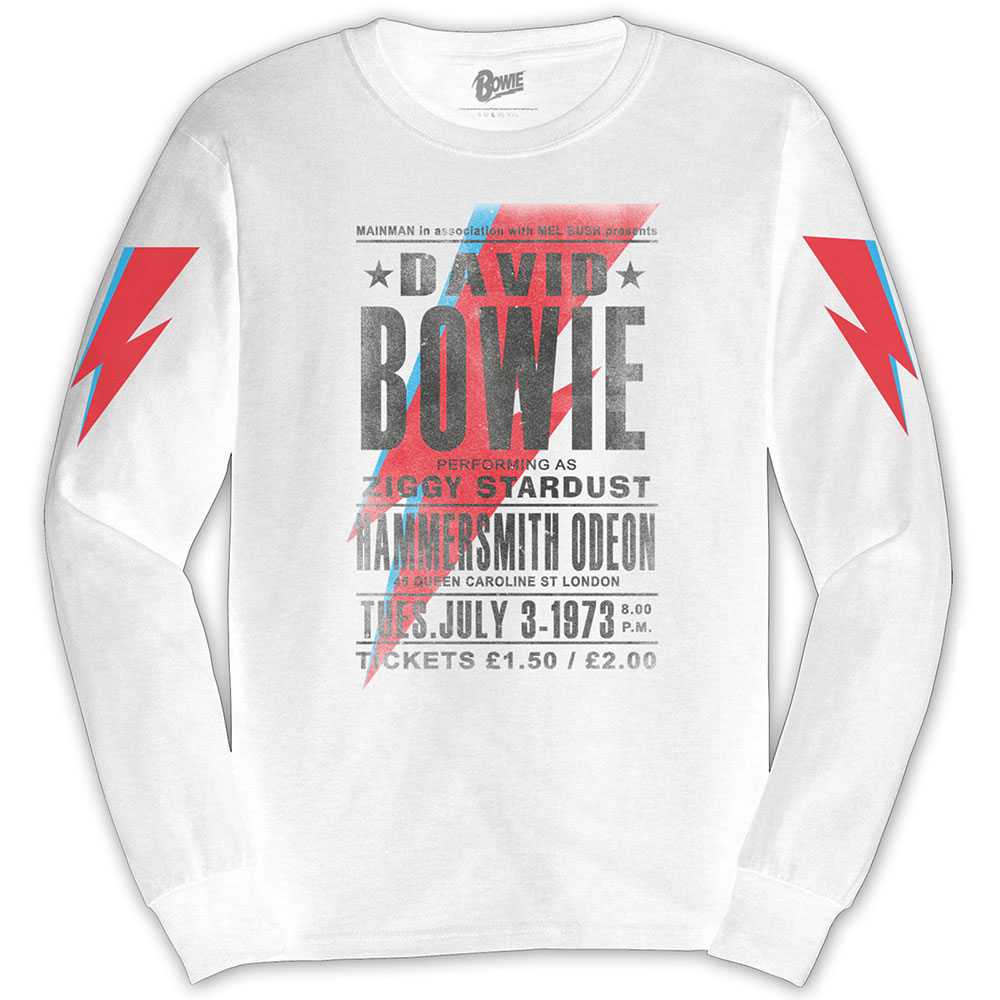 Tričko s dlhým rukávom David Bowie - Hammersmith Odeon, Unisex,Biela,XXL