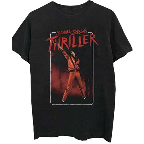 Tričko Michael Jackson - Thriller White Red Suit, Unisex,Čierna,XXL