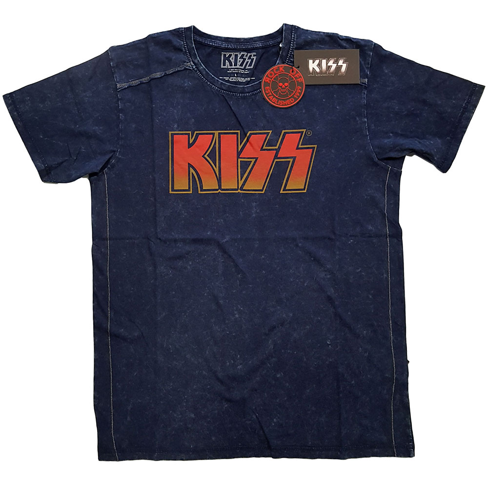 Tričko Kiss - Classic Logo, Unisex,Modrá,L
