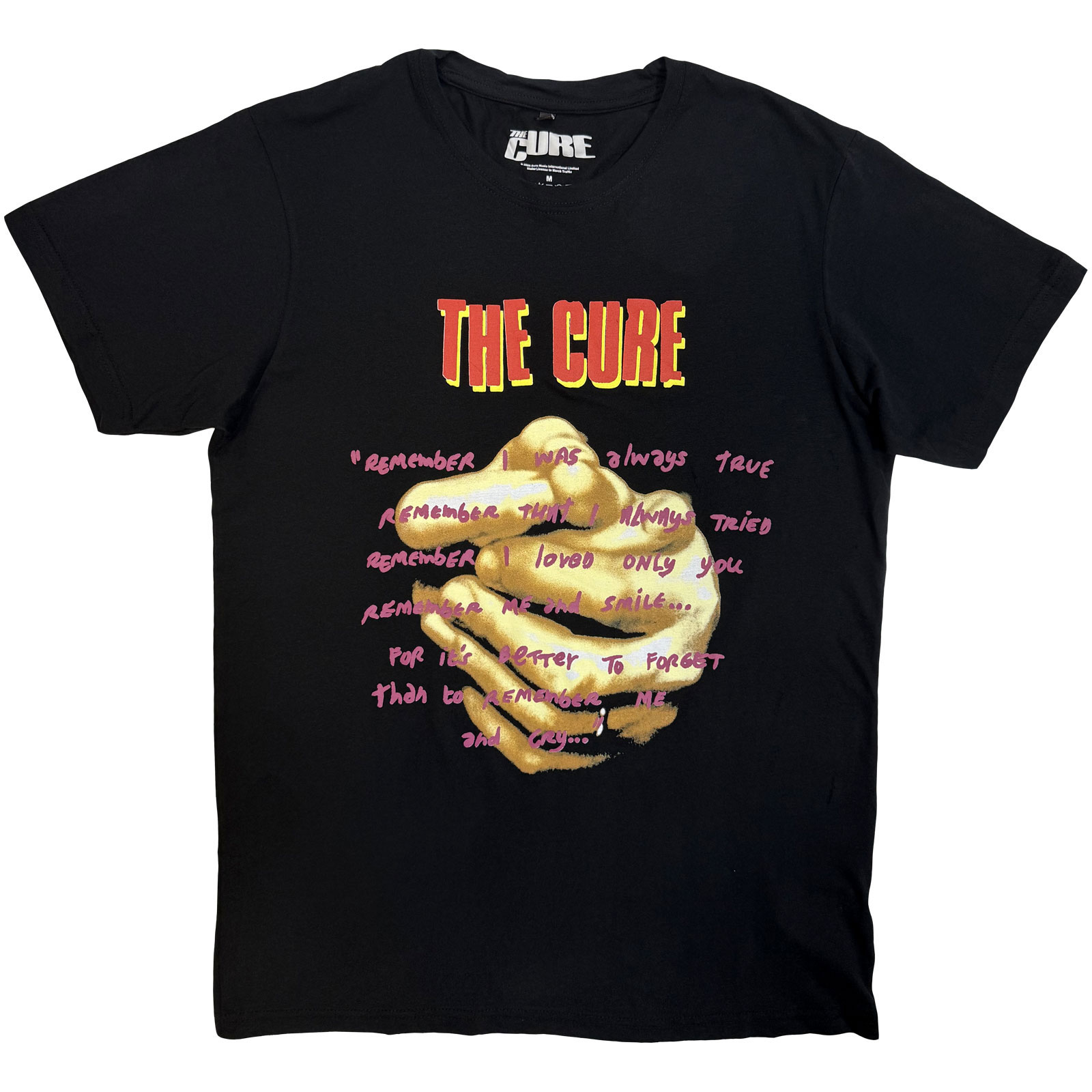 Tričko The Cure - Praying Hands Treasure Lyric, Unisex,Čierna,XL