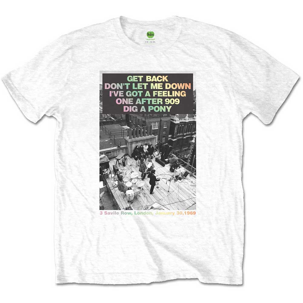 Tričko The Beatles - Rooftop Songs Gradient, Unisex,Biela,XXL