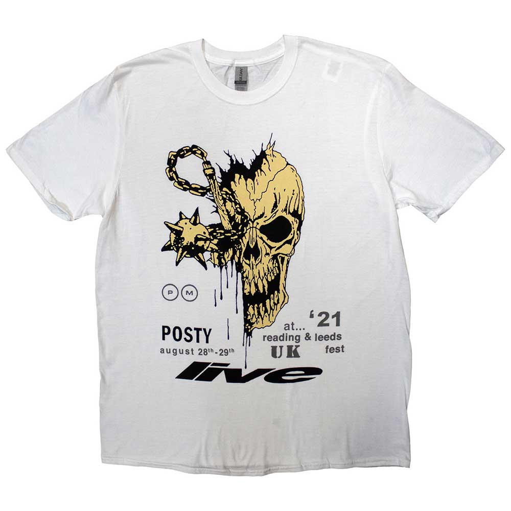 Tričko Post Malone - Leeds & Reading, Unisex,Biela,XL