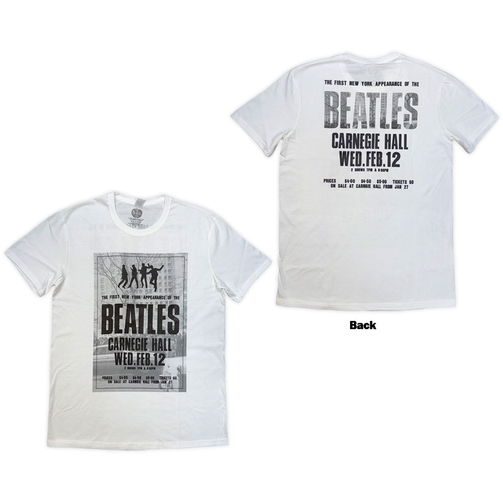 Tričko The Beatles - Tour '64 Carnegie Hall, Unisex,Biela,XXL