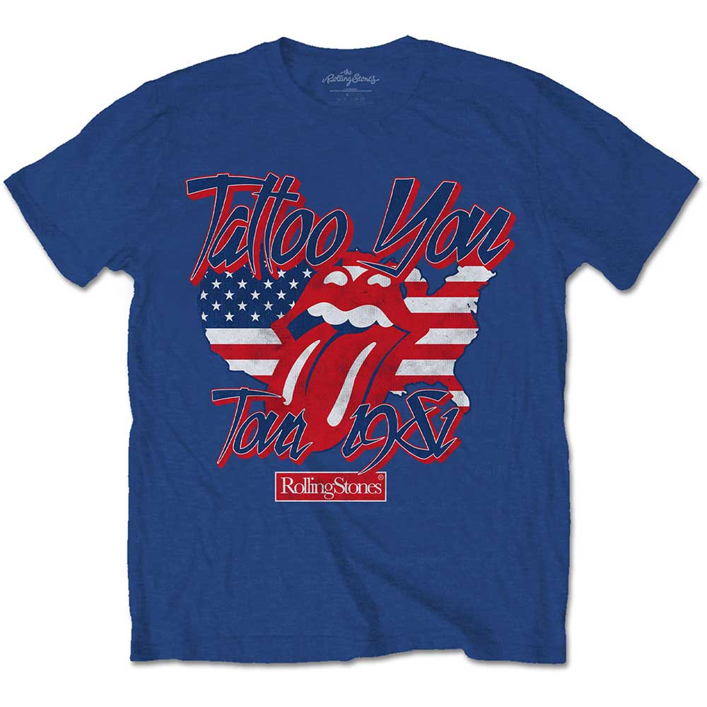 Tričko The Rolling Stones - Tattoo You Americana, Unisex,Modrá,XXL
