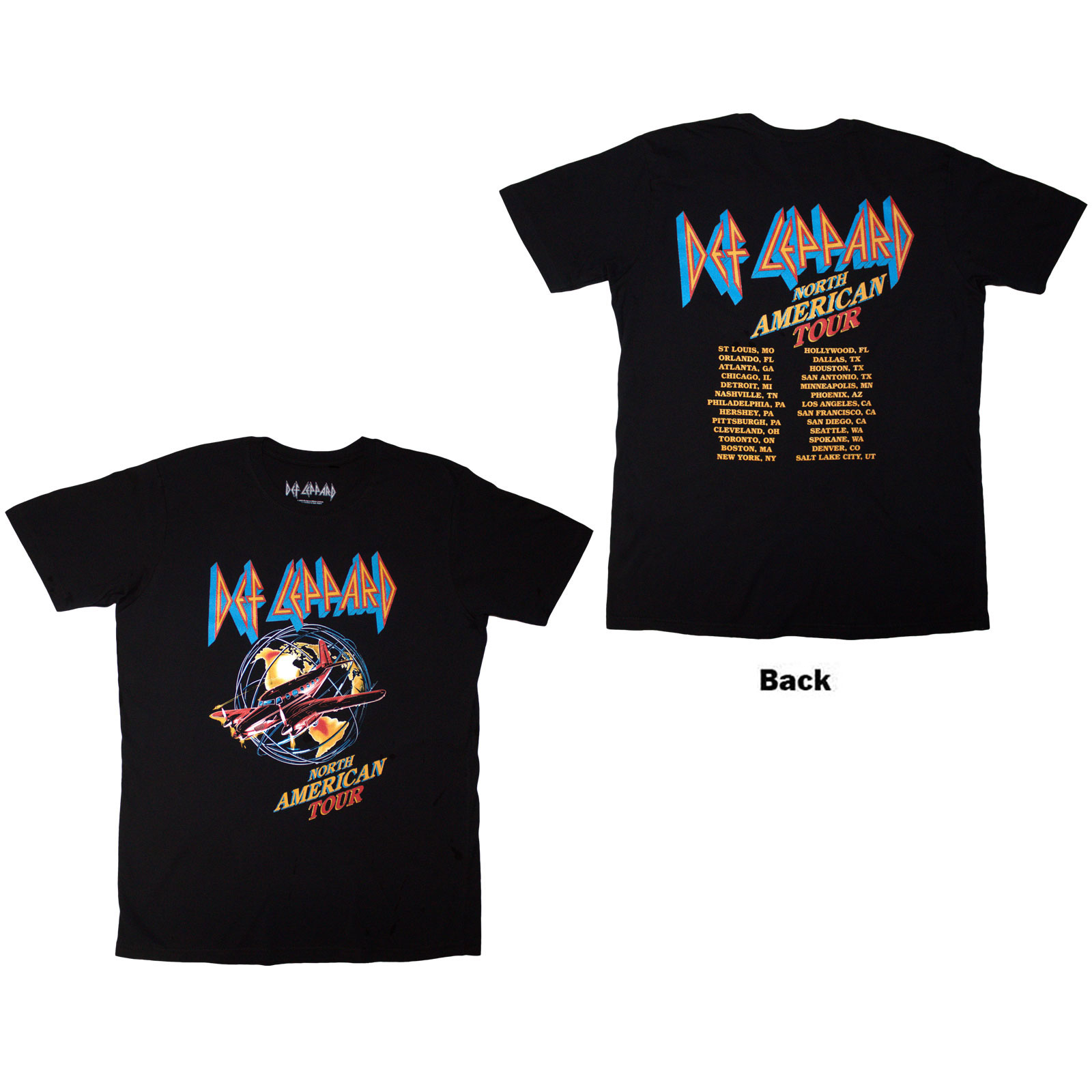Tričko Def Leppard - North American Tour, Unisex,Čierna,XXL
