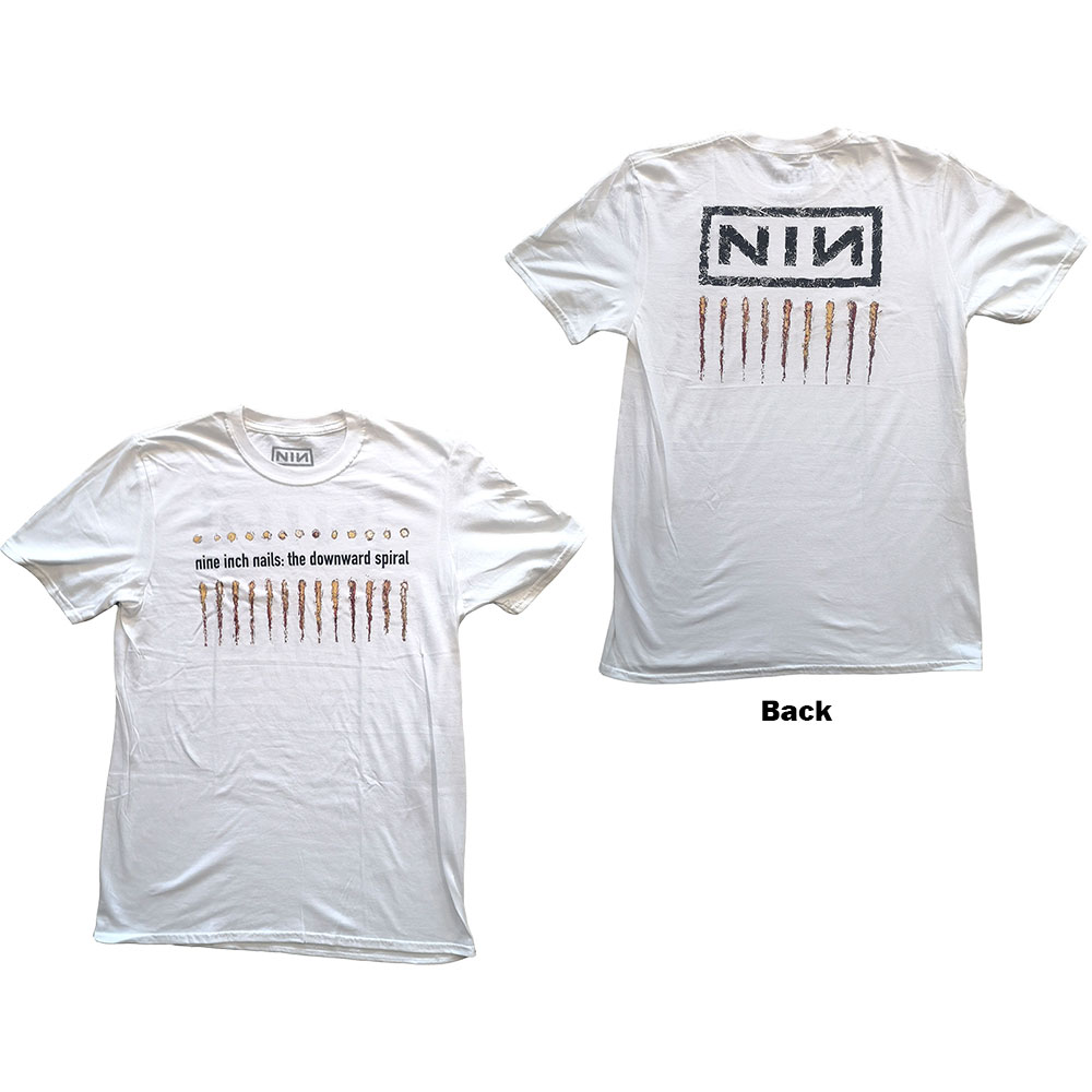 Tričko Nine Inch Nails - Downward Spiral, Unisex,Biela,XXL
