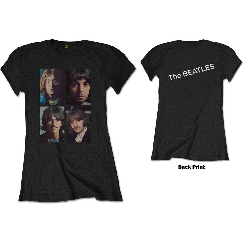Tričko The Beatles - White Album Faces, Žena,Čierna,XXL