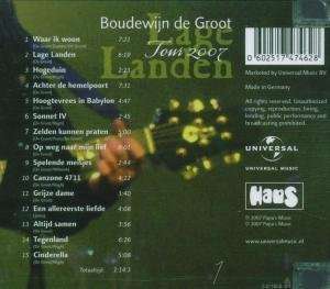 CD Boudewijn de Groot - LAGE LANDEN TOUR 2007