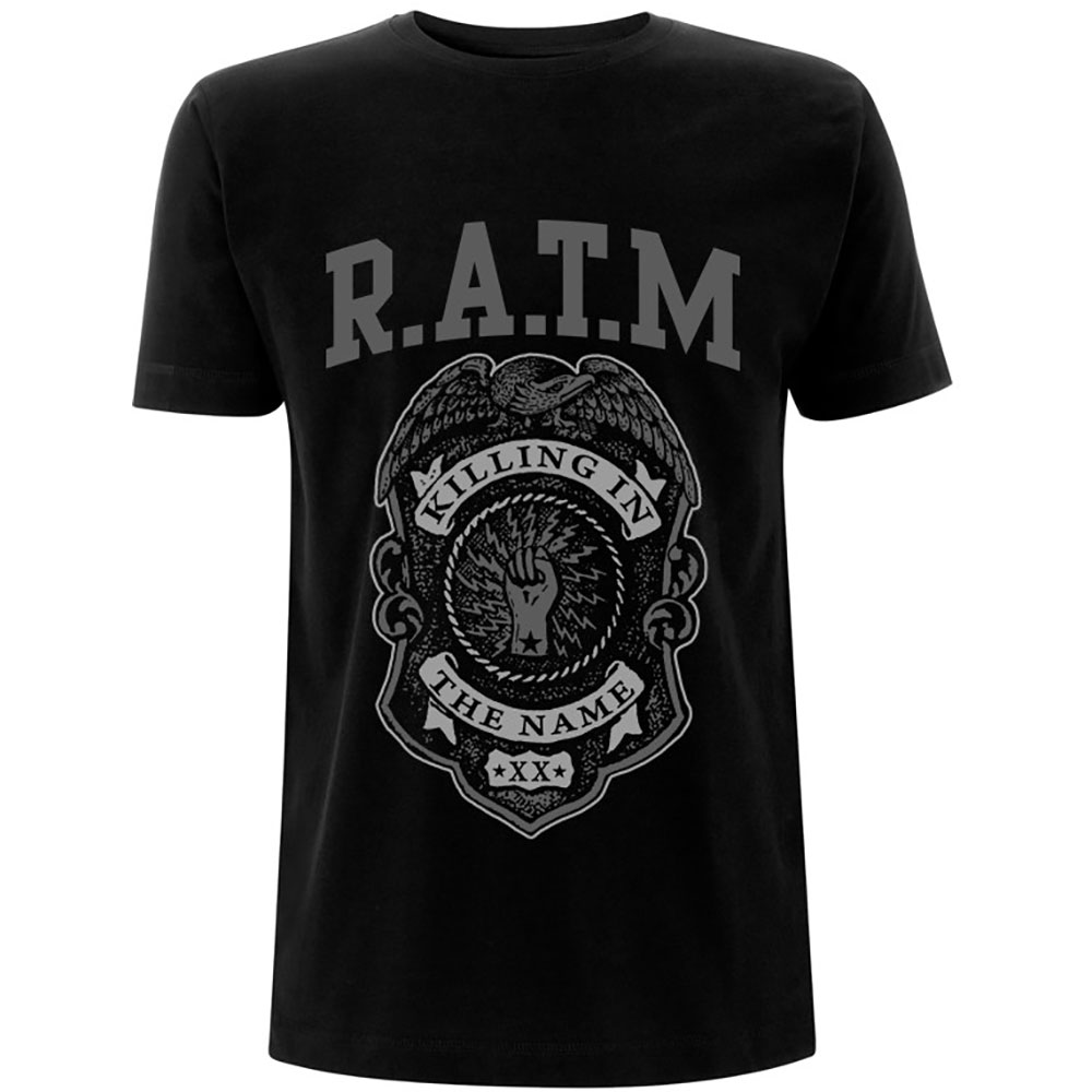 Tričko Rage Against the Machine - Grey Police Badge, Unisex,Čierna,XXL