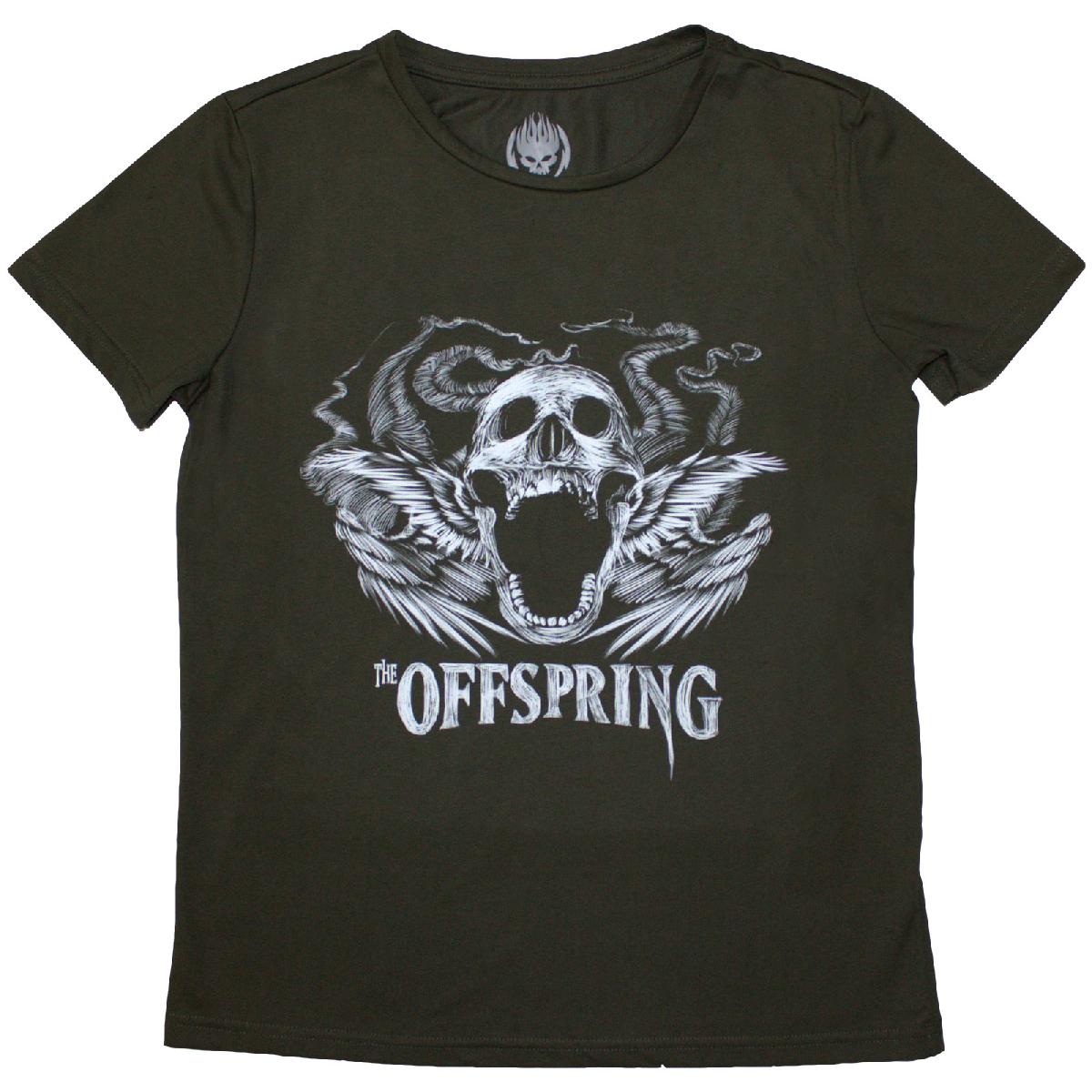 Tričko The Offspring - Feathered Winged Skull, Žena,Zelená,XXL