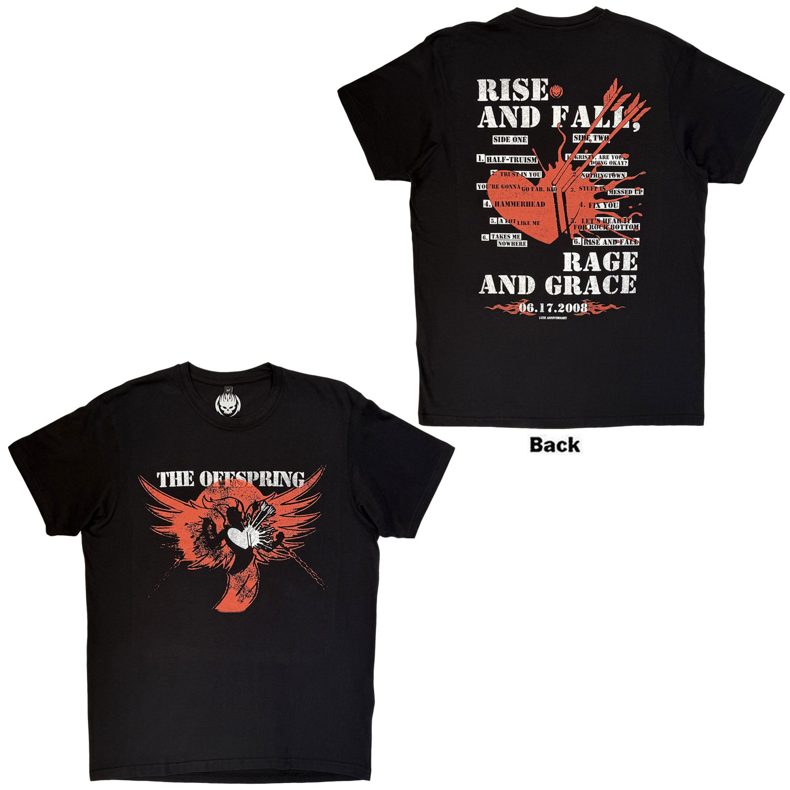 Tričko The Offspring - Rise And Fall, Unisex,Čierna,L