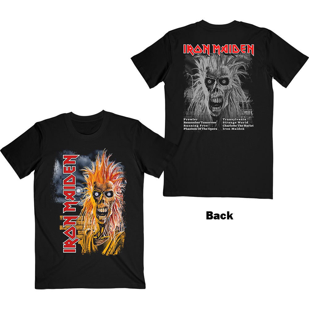 Tričko Iron Maiden - First Album Track list V.3., Unisex,Čierna,XXL