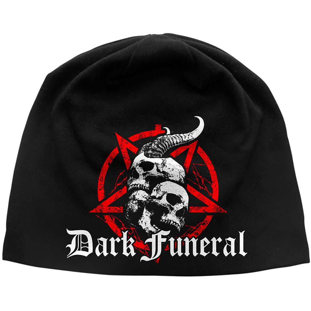 Čapica Dark Funeral - Skulls & Pentagram, Unisex,Univerzálna,Čierna