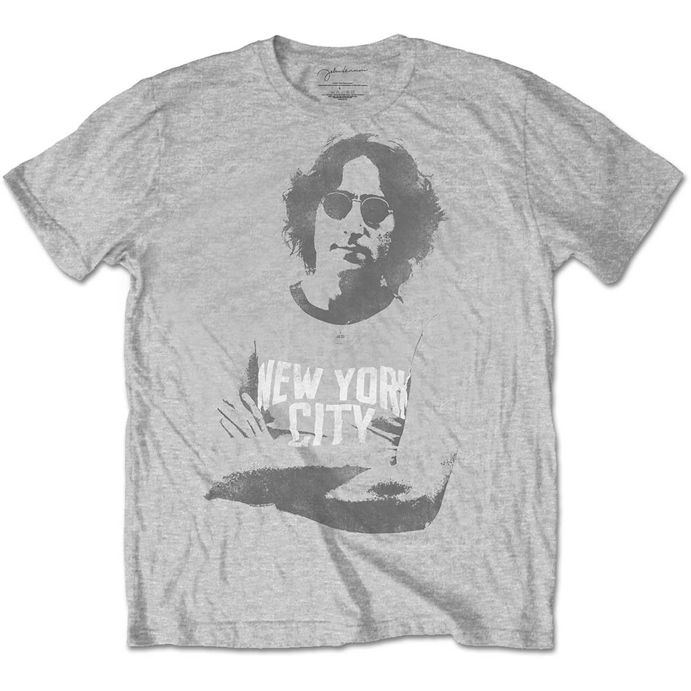 Tričko John Lennon - NYC, Unisex,Šedá,XXL