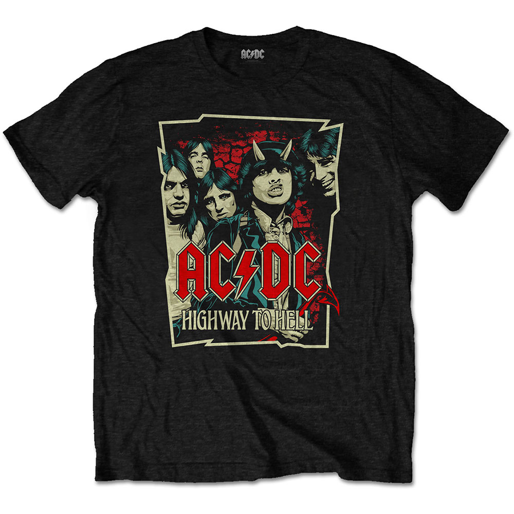 Tričko AC/DC - Highway To Hell Sketch, Unisex,Čierna,XXL
