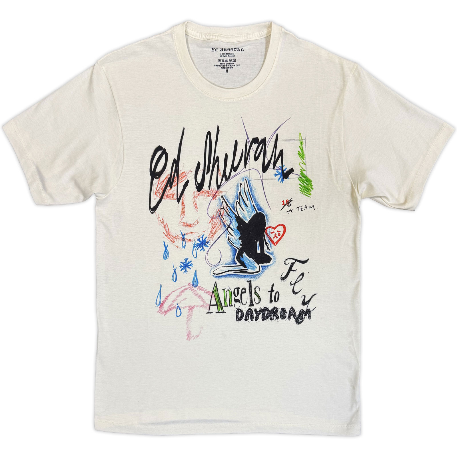 Tričko Ed Sheeran - Angels To Daydream, Unisex,Natural,XXL