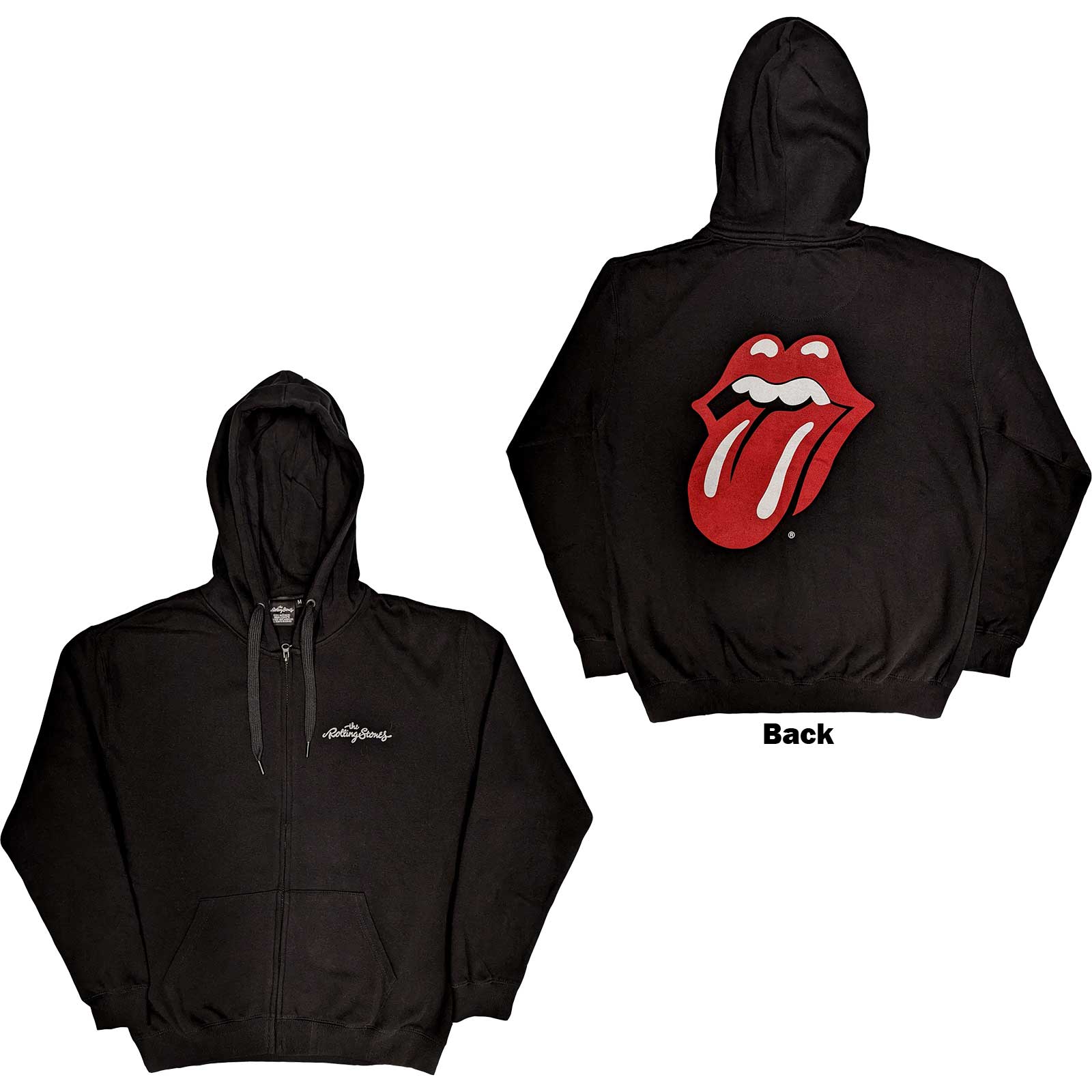 Mikina na zips The Rolling Stones - Logo & Tongue, Unisex,Čierna,XL