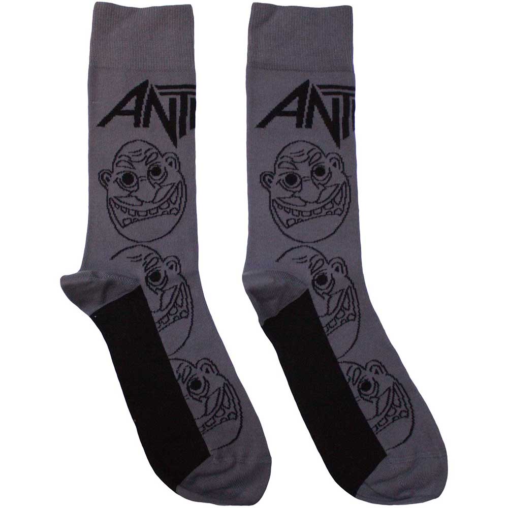 Ponožky Anthrax - Faces Pattern Mono, Unisex,Šedá,UK 7 - 11
