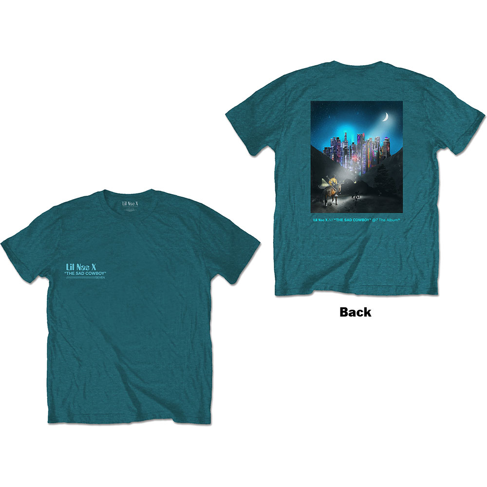Tričko Lil Nas X - Album, Unisex,Modrá,XXL