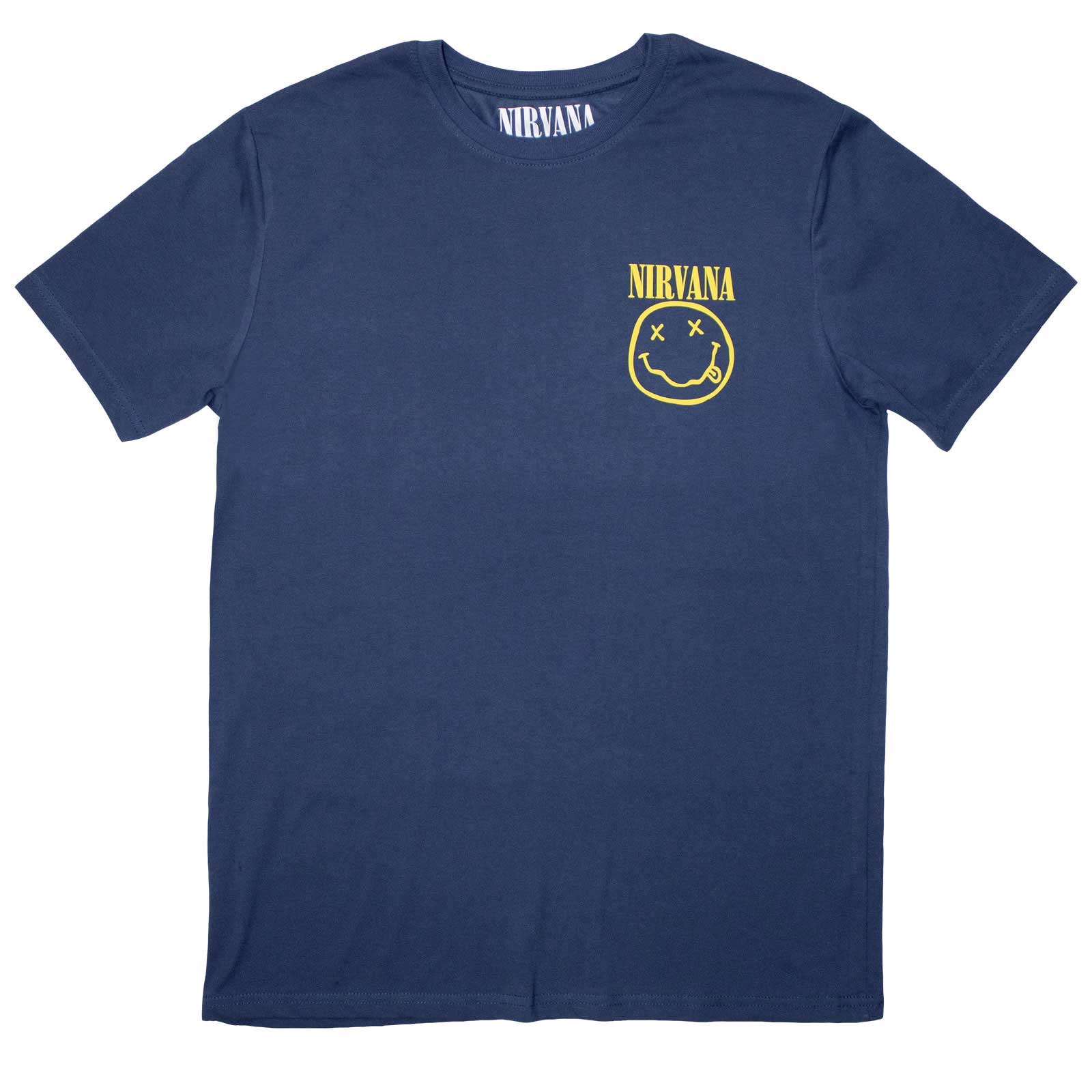 Tričko Nirvana - Mini Happy Face, Unisex,Modrá,XXL