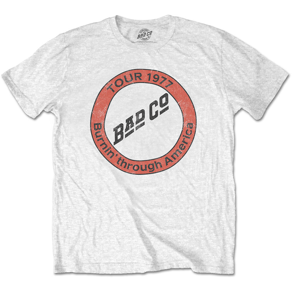 Tričko Bad Company - Burnin' Through America, Unisex,Biela,XXL