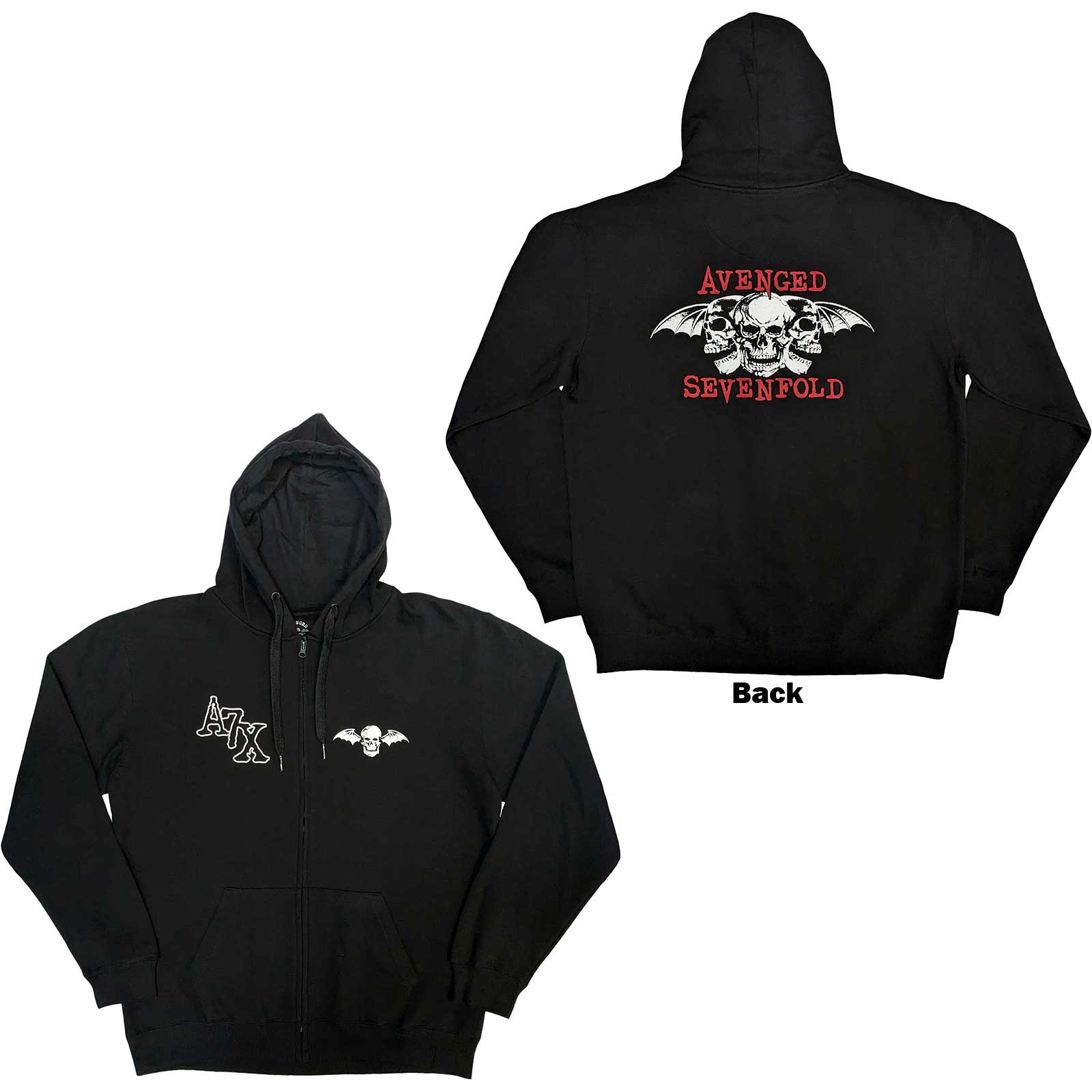 Mikina na zips Avenged Sevenfold A7X - Dead Head, Unisex,Čierna,L