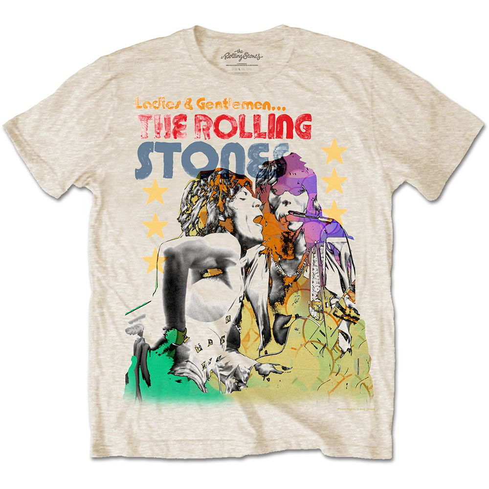 Tričko The Rolling Stones - Mick & Keith Watercolour Stars, Unisex,Natural,XXL