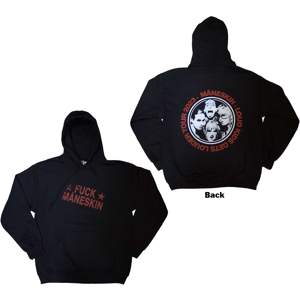 Mikina Maneskin - Fuck, Unisex,Čierna,XL
