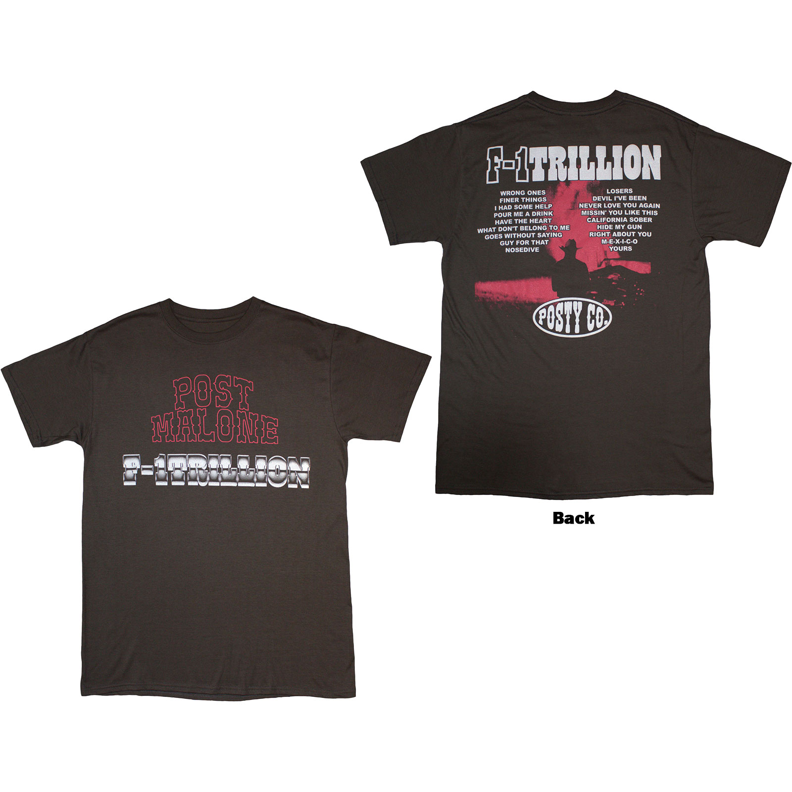 Tričko Post Malone - F-1 Trillion, Unisex,Šedá,XXL