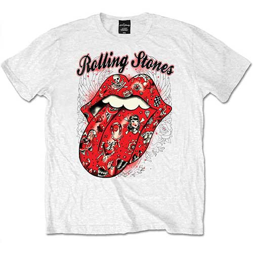 Tričko The Rolling Stones - Tattoo Flash, Unisex,Biela,XXL