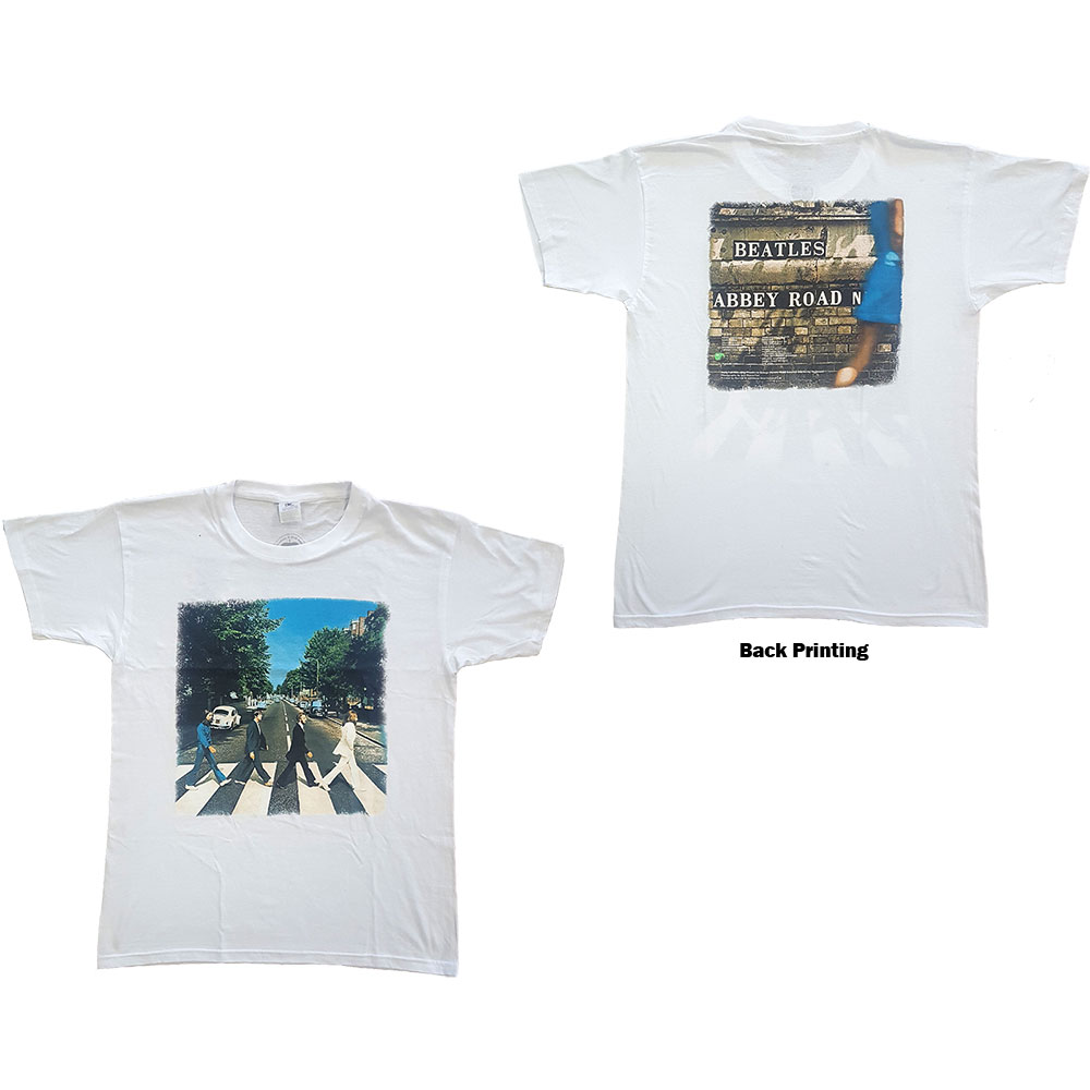Tričko The Beatles - Abbey Road, Unisex,Biela,XXL