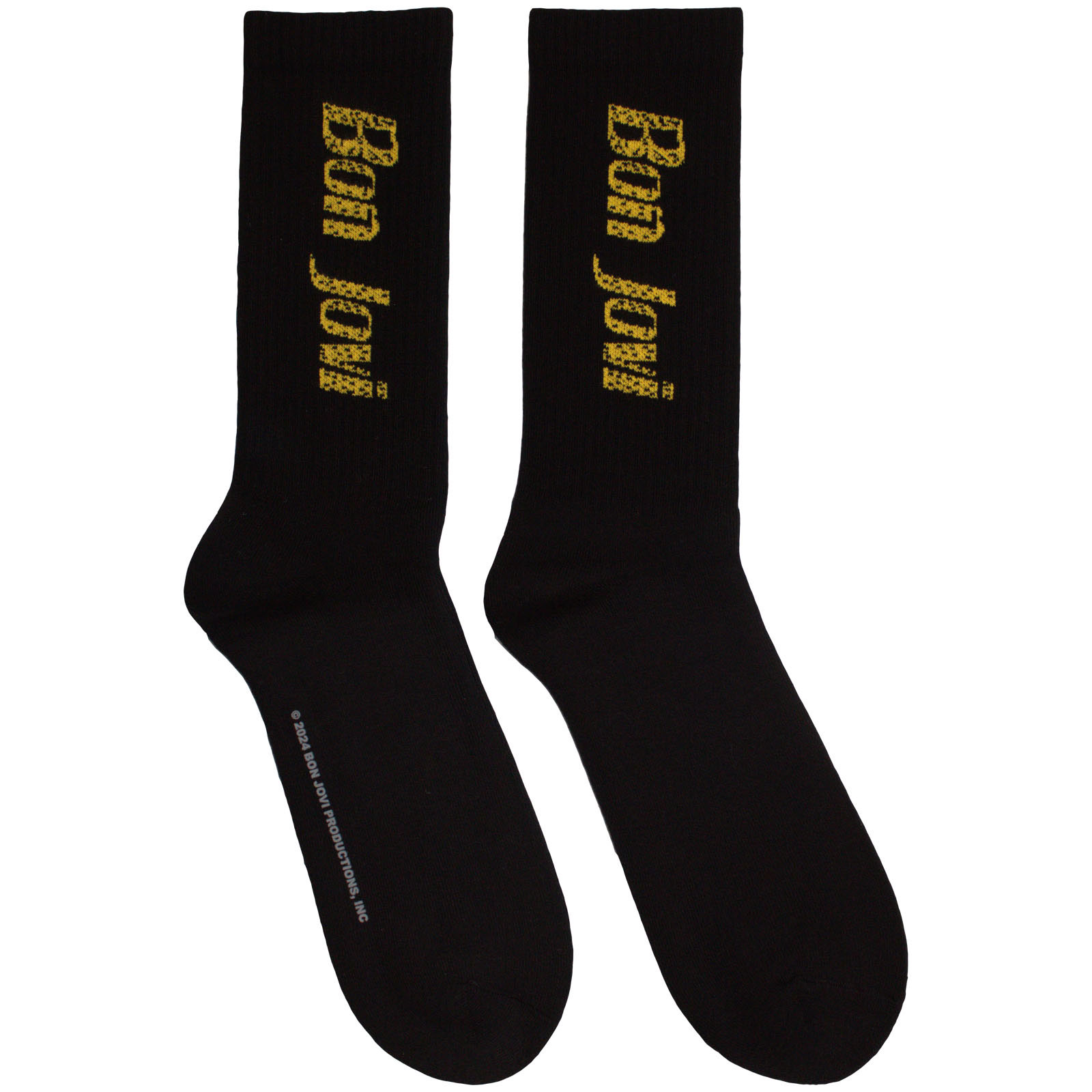 Ponožky Bon Jovi - Yellow Logo, Unisex,Čierna,UK 7 - 11