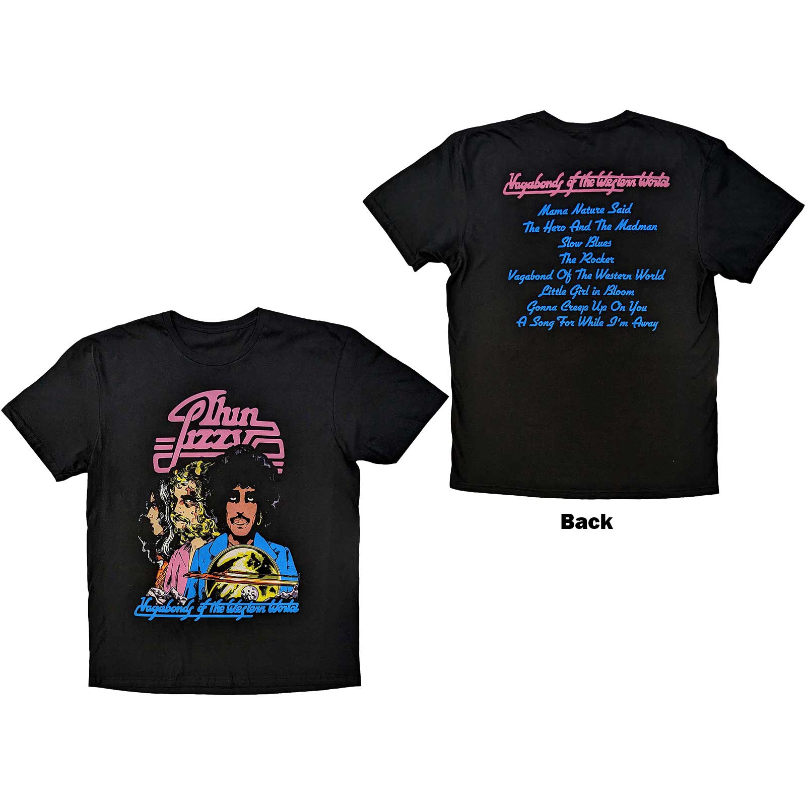 Tričko THIN LIZZY - Vagabonds of the Western World Tracklist, Unisex,Čierna,XXL