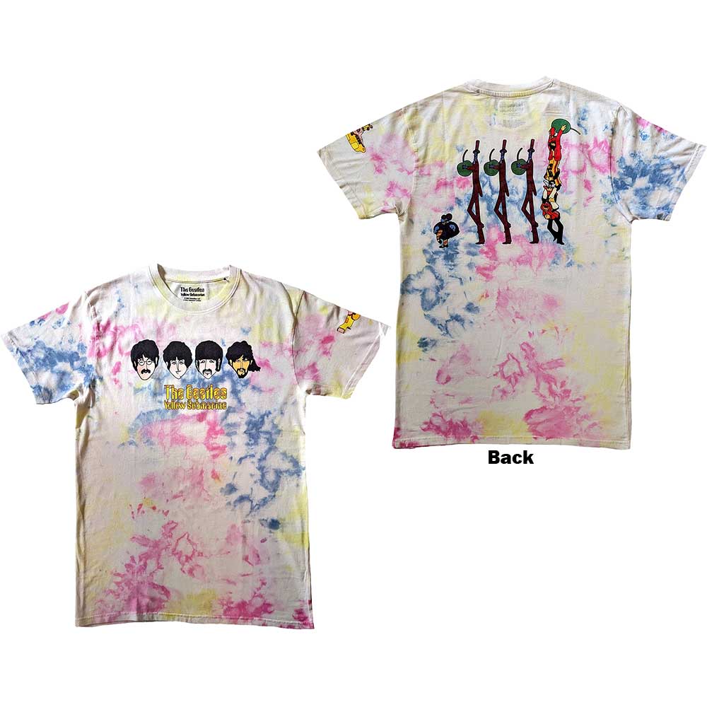 Tričko The Beatles - Yellow Submarine Heads & Apple Bonkers, Unisex,Biela,XXL