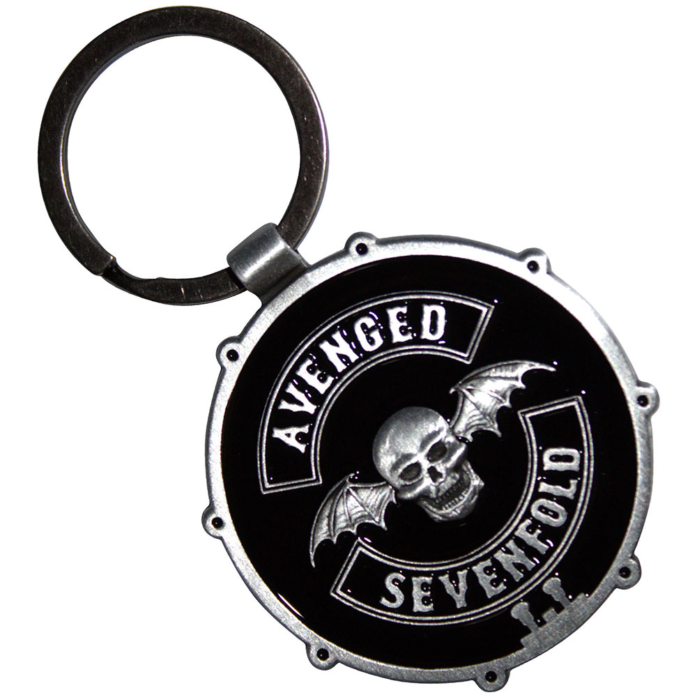 Kľúčenka Avenged Sevenfold A7X - Deathbat Crest Drum Double-Sided